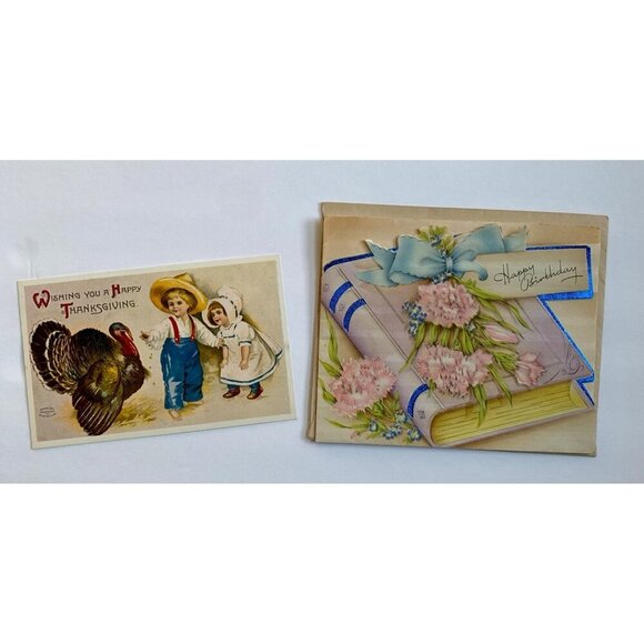 Quality 1396 Happy Birthday Card with Envelope Unused plus Postcard - Picture 1 of 8